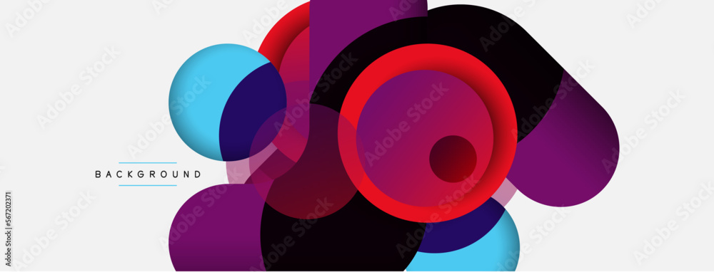 Creative geometric wallpaper. Minimal abstract background. Circles composition vector illustration for wallpaper banner background or landing page Creative geometric wallpaper. Minimal abstract background. Circles composition vector illustration for wallpaper banner background or landing page