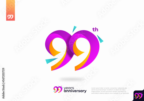 Number 99 logo icon design, 99th birthday logo number, anniversary 99