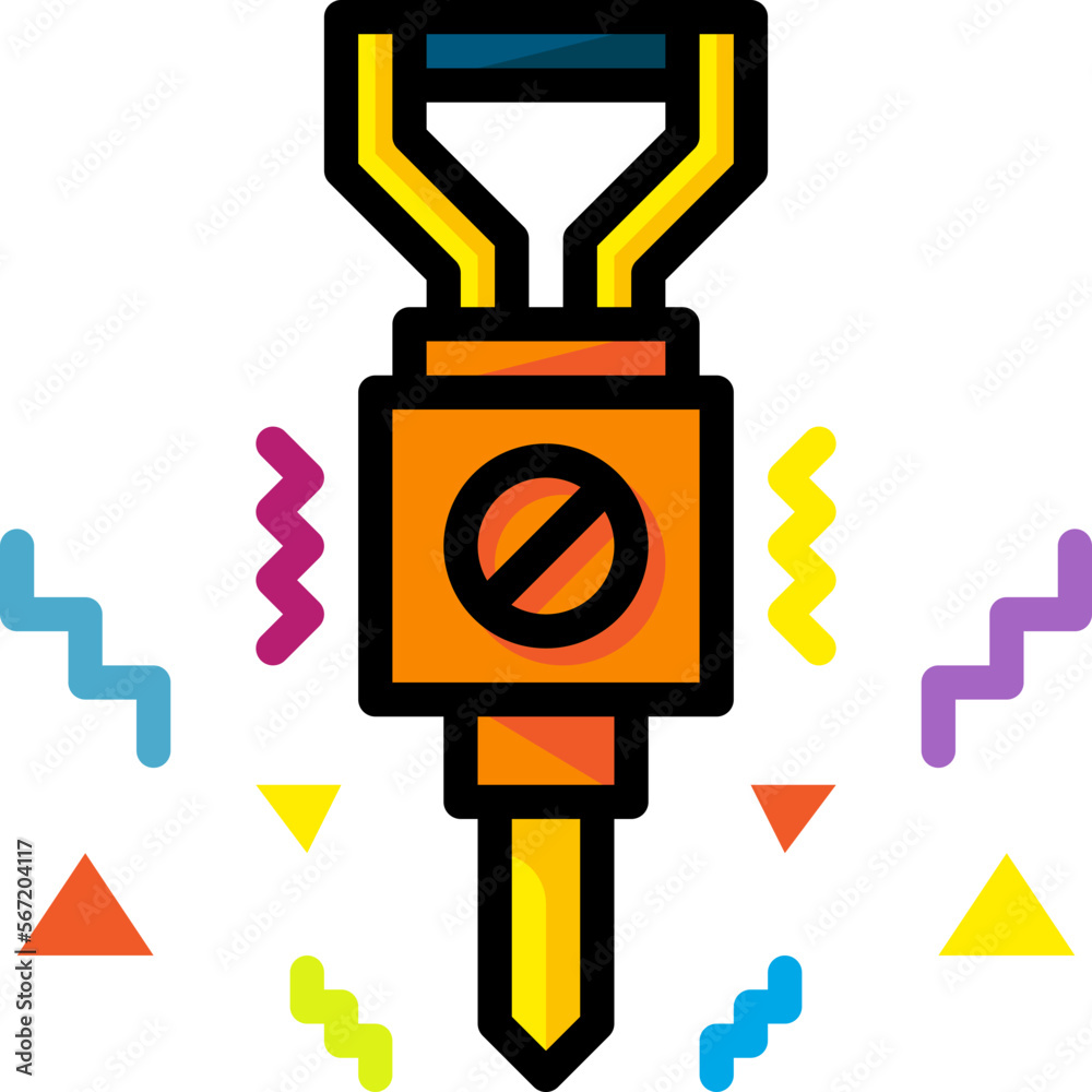 jackhammer filled outline icon
