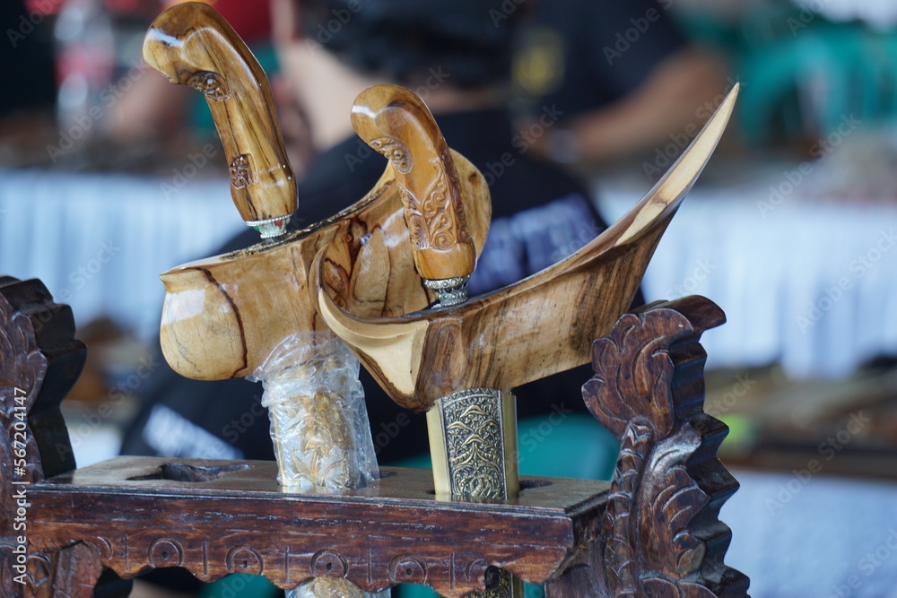 Keris with a natural background. Keris is one of the indonesian traditional weapon. People who