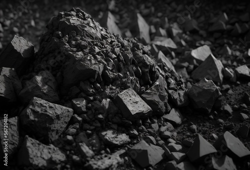 Background of dark charcoal close up. Generative AI illustration