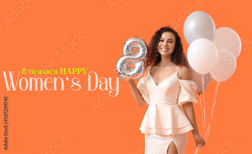 Beautiful woman with balloo...