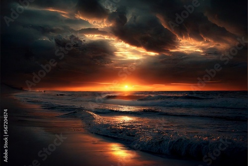 sunset on the beach © DeeperSeeker