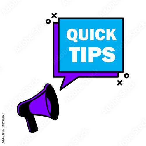 Megaphone speaker. Quick tips. Realistic megafon message. Promotion poster.
