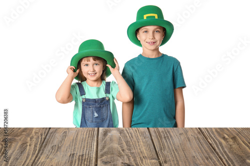 Cute children in leprechaun...