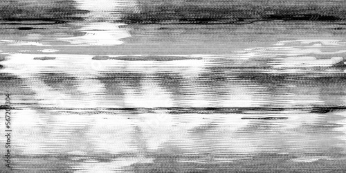 Seamless broken printer streaky faded lines black ink toner texture overlay. Abstract bad blurry vintage xerox photocopy glitch noise pattern. Dystopia core aesthetic gritty grunge background..