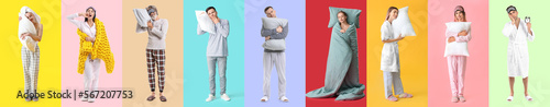 Collage of people with slee...