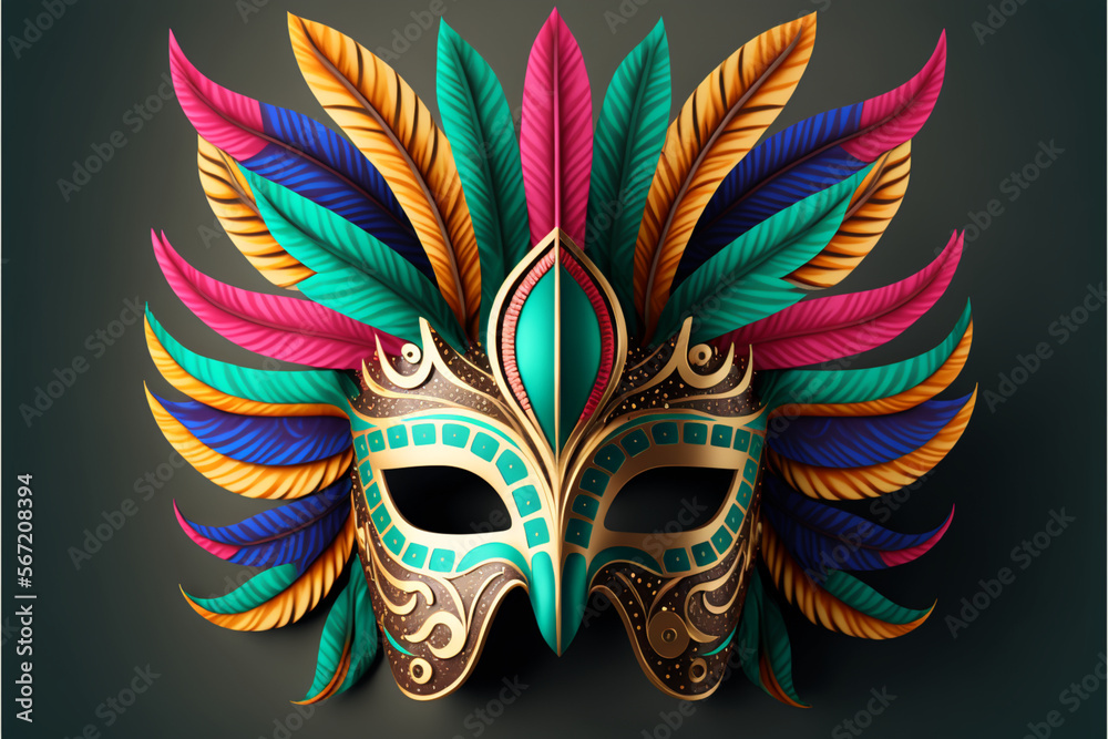 Brazilian Carnival mask, Generative Ai