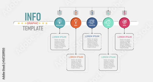 inforgraphic business template colorful graphic elements Timeline design for presentation brochure.