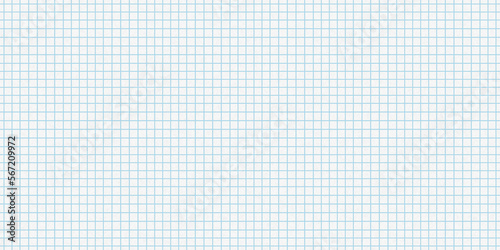 Seamless graph paper texture, plain white background with light blue grid lines pattern. Math, drafting or engineering notebook drawing pad. Education or homework concept or Back to school backdrop.