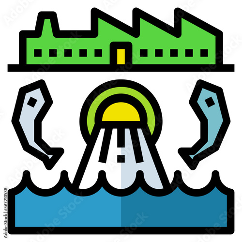 Wastewater filled outline icon