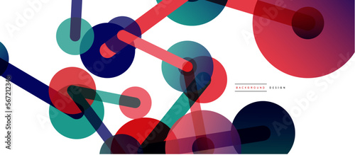 Abstract background. Round dots connected by lines. Trendy techno business template for wallpaper, banner, background or landing