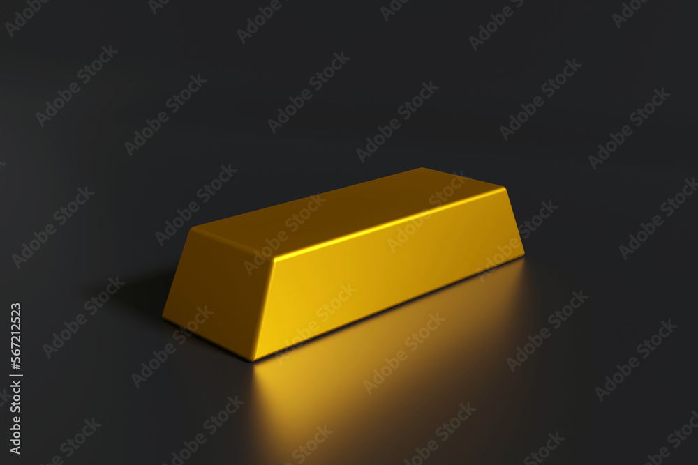 gold bar in 3d render design. gold bar in 3d render design.
