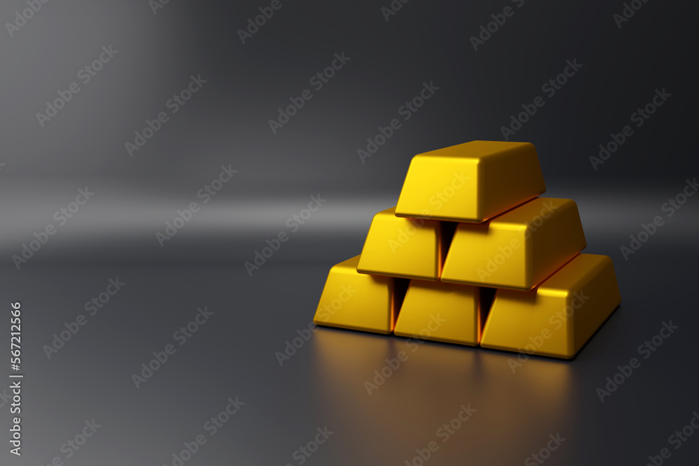 gold pile in 3d render design. Stock Illustration | Adobe Stock