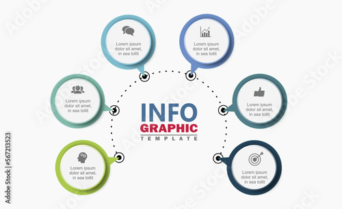 business circle concept timeline infographic icons designed for abstract background templates key element Modern diagram, process, technology, digital marketing data presentation chart. Vector