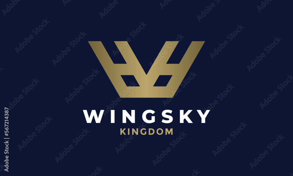 Logo vector letter W crown simple design Logo vector letter W crown simple design