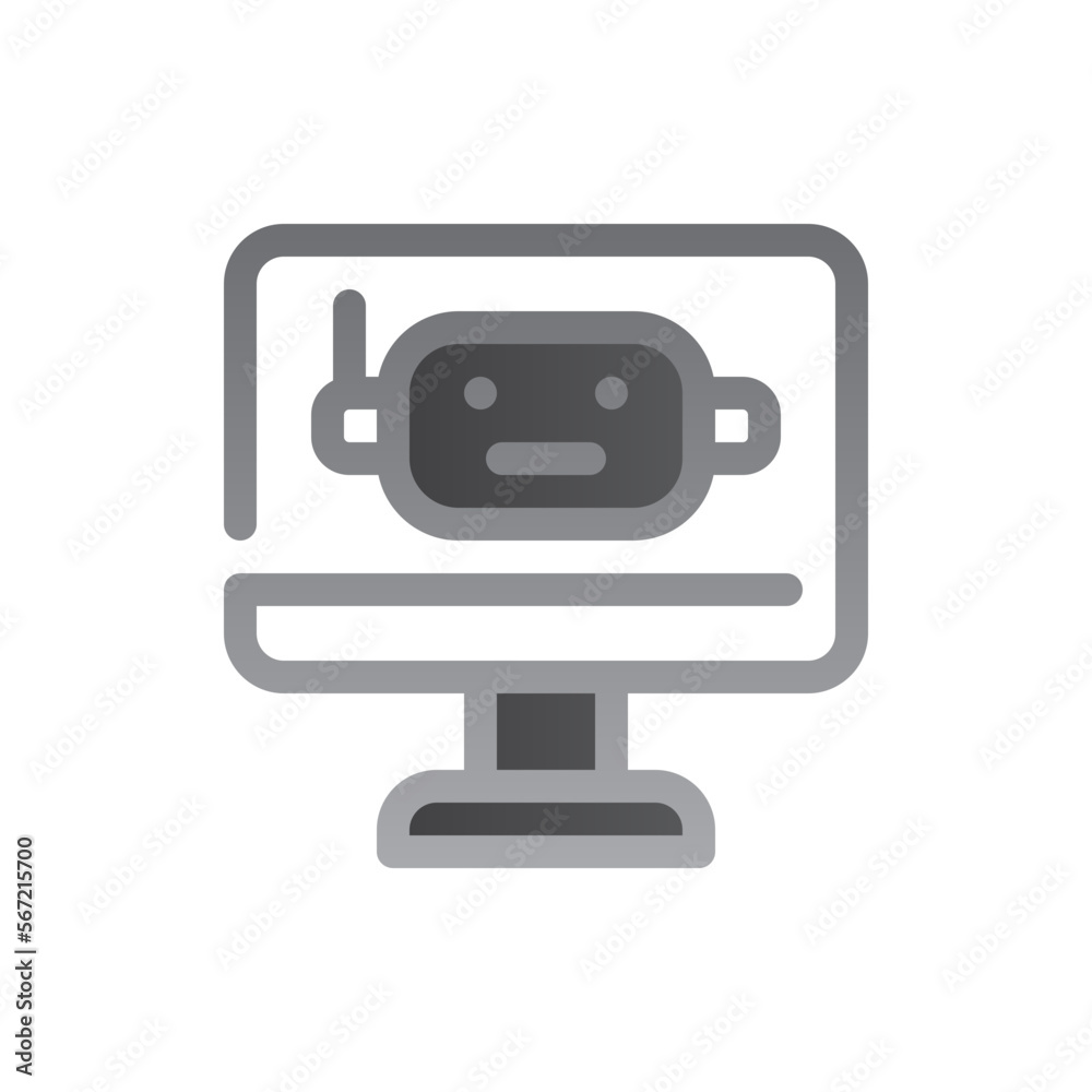 robot two tone gradient icon robot two tone gradient icon