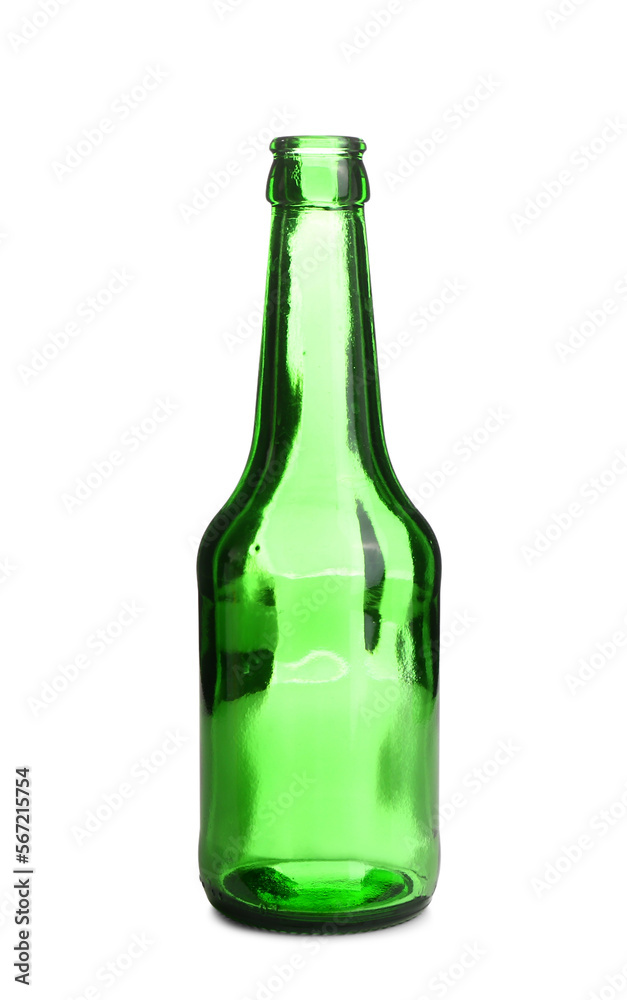 Green glass bottle isolated on white background Green glass bottle isolated on white background