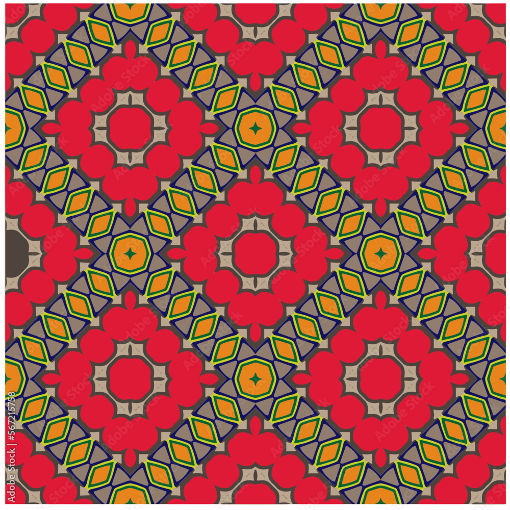 Vector geometric ornament in ethnic style. Seamless pattern with  abstract shapes, repeat tiles. Vintage retro texture. . Repeating pattern for decor, fabric,textile and fabric .
