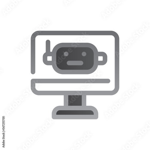 robot two tone gradient icon