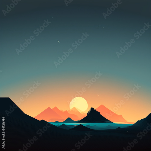 2d Illustration of Minimalist Background