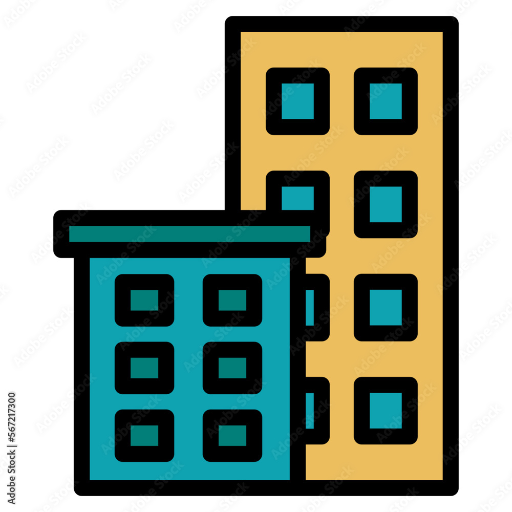 building filled line icon building filled line icon