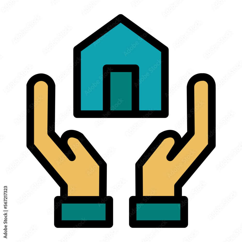 home insurance filled line icon home insurance filled line icon