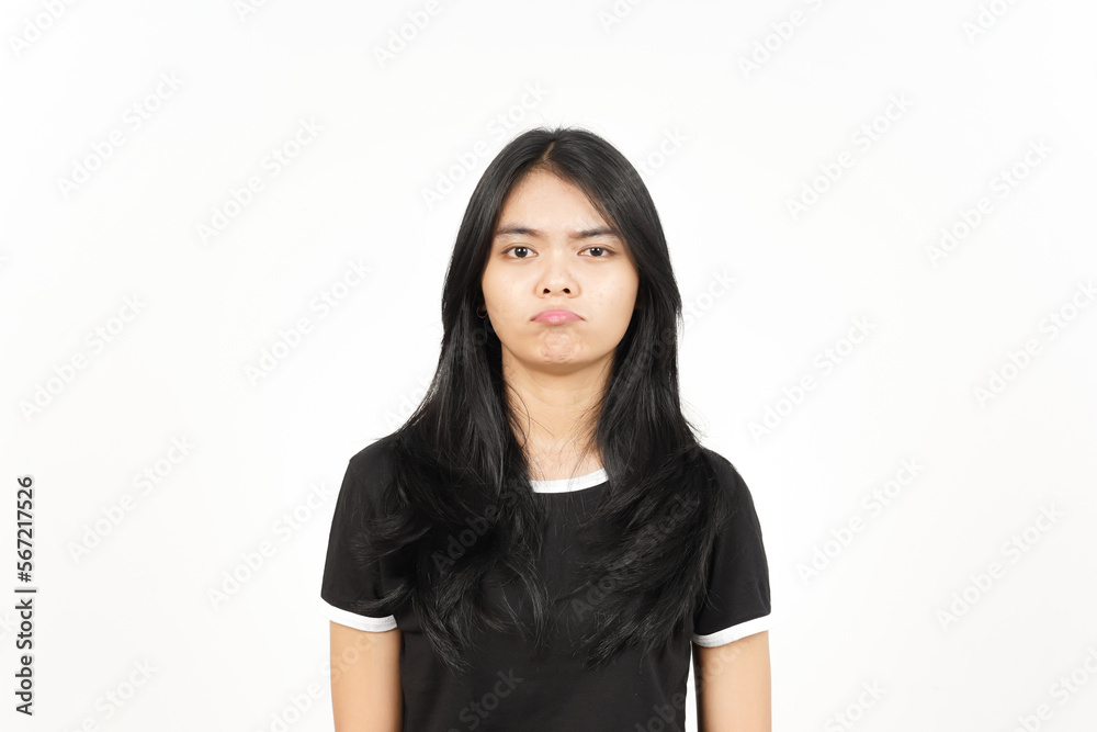 Sad and Angry face, Sulking Of Beautiful Asian Woman Isolated On White Background Sad and Angry face, Sulking Of Beautiful Asian Woman Isolated On White Background
