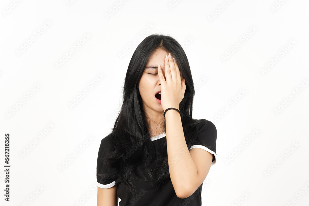 Suffering Headache Gesture Of Beautiful Asian Woman Isolated On White Background Suffering Headache Gesture Of Beautiful Asian Woman Isolated On White Background