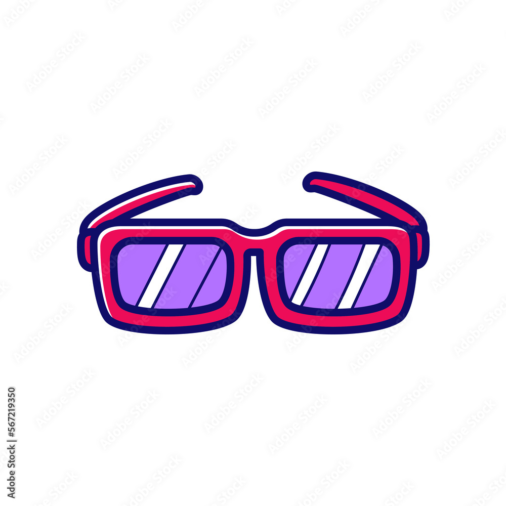 Sunglasses vector illustration with cute hand-drawn style isolated on white background Sunglasses vector illustration with cute hand-drawn style isolated on white background