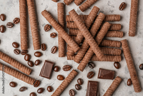 Delicious rolled wafer cook...