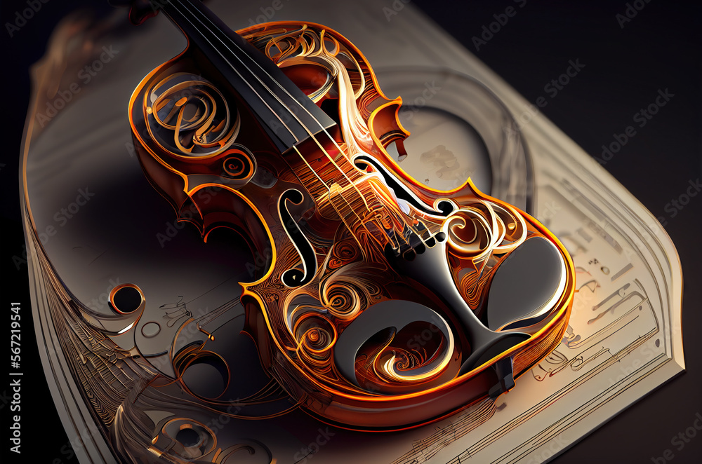 illustration of the magic violin Stock Illustration | Adobe Stock