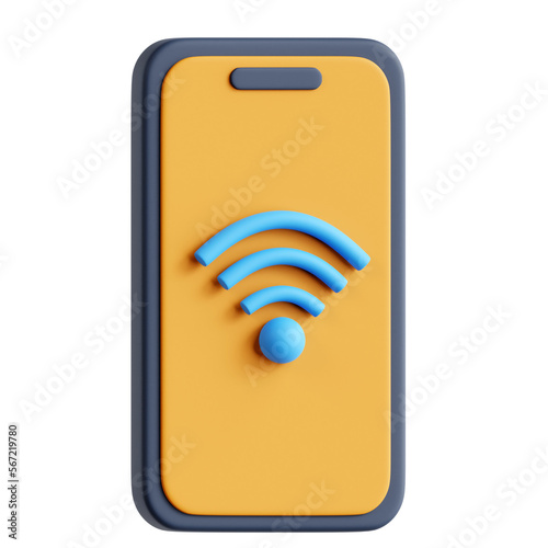 3d smartphone wifi icon