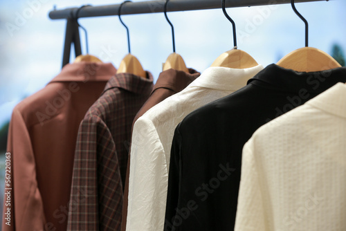 Various clothes on the hanger