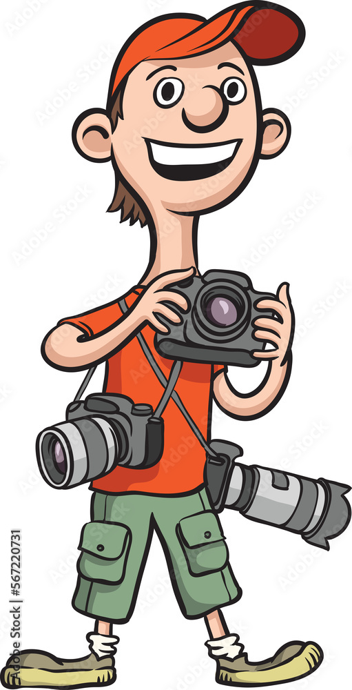 funny cartoon photographer - PNG image with transparent background ...