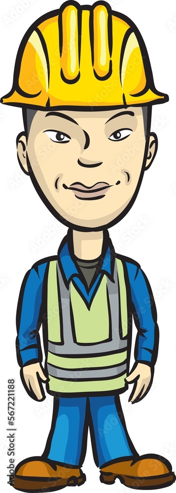 three cartoon asian worker - PNG image with transparent background