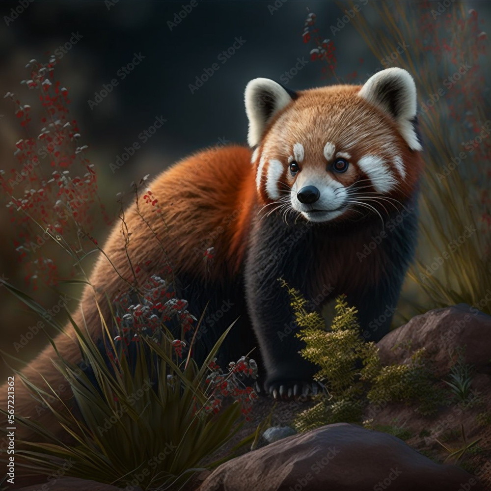 Obraz premium Illustration of a red panda
