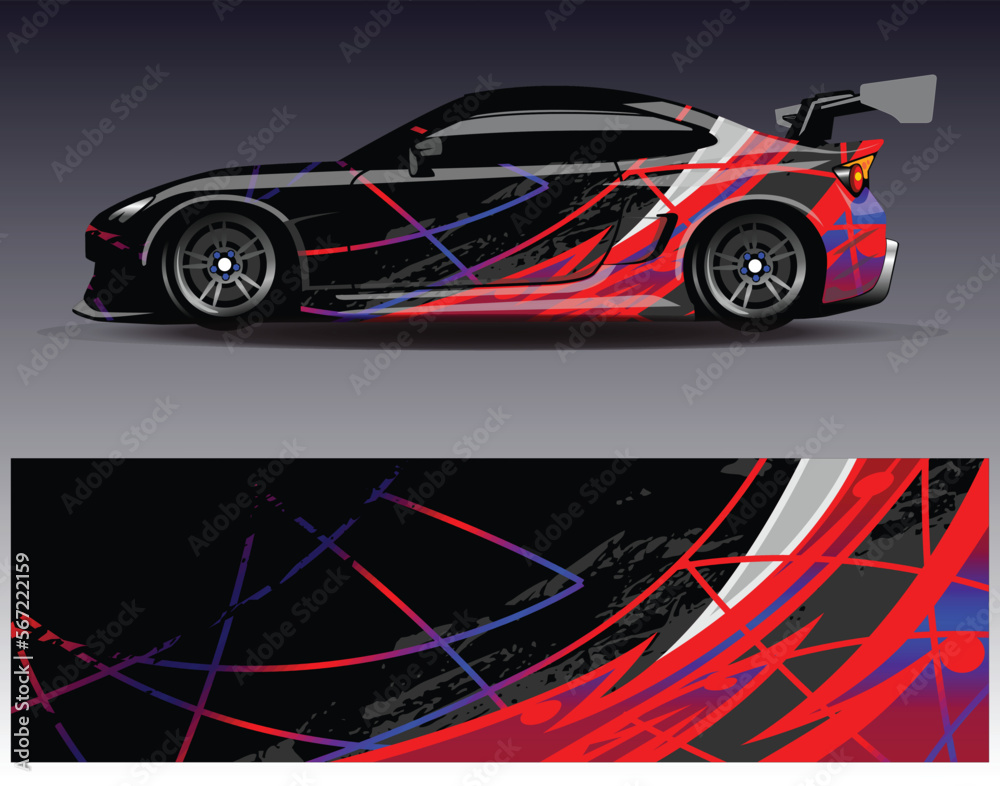 Car wrap design concept. Abstract racing background for wrapping ...