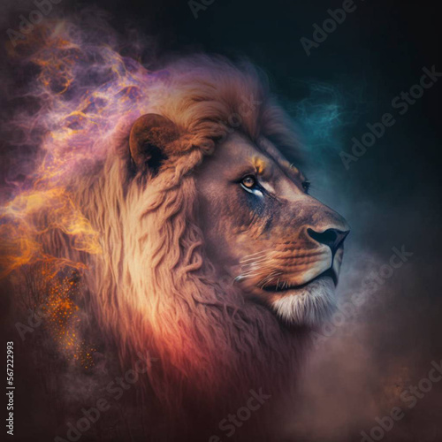 Mythical Lion in 8k  high-definition art.  Our digital art collection features stunning 8K high-quality   high-definition images of various animals. Perfect for wall decor  and so much more.
