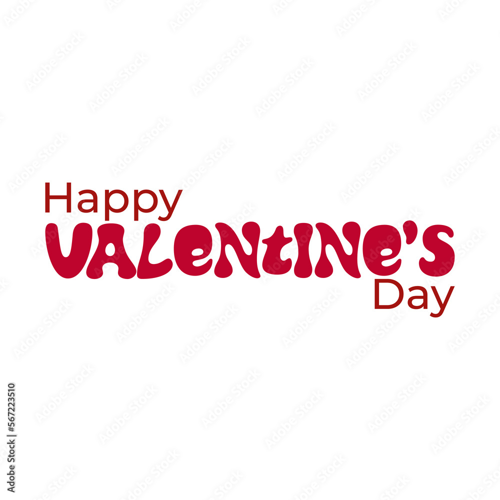 Red inscription Happy Valentine's Day for the design of postcards, banner or congratulations web page Red inscription Happy Valentine's Day for the design of postcards, banner or congratulations web page