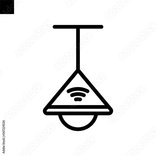 smart lamp icon line style vector 