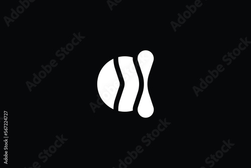 Creative and minimalist letter a technology logo design template on black background