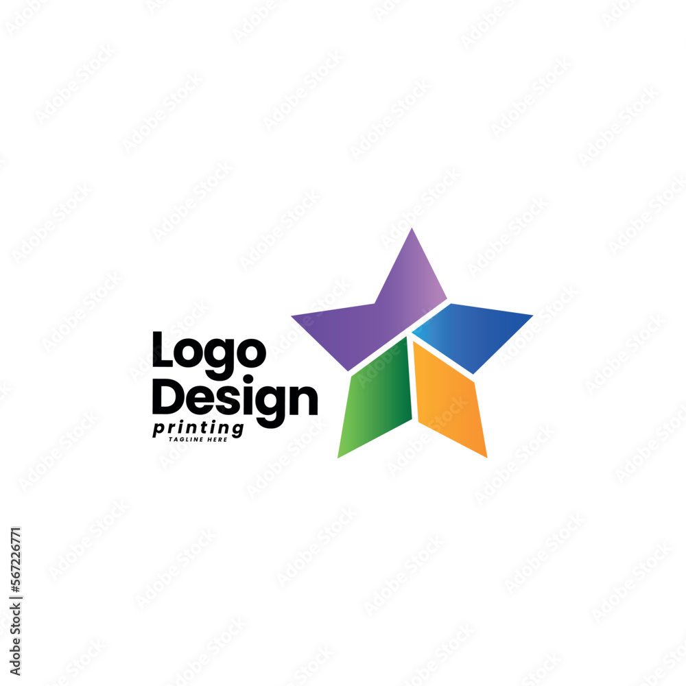 Design logo template. Polygraphy and print factory. Express