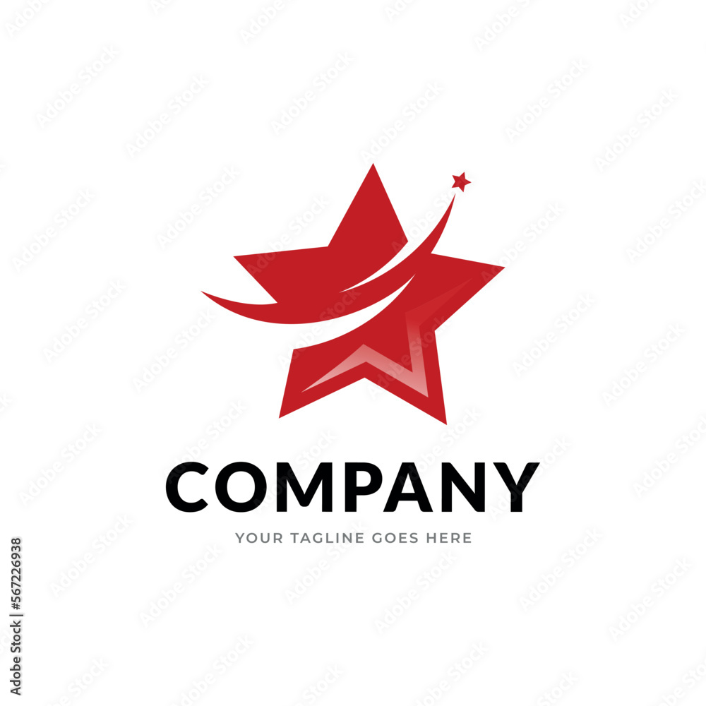 Colorful Star Logo With Symbol Sign Icon.