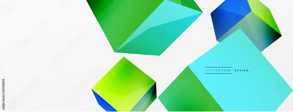 3d cubes vector abstract background. Composition of 3d square shaped basic geometric elements. Trendy techno business template for wallpaper, banner, background or landing 3d cubes vector abstract background. Composition of 3d square shaped basic geometric elements. Trendy techno business template for wallpaper, banner, background or landing