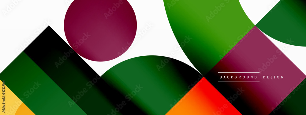 Minimal geometric abstract background. Circle square and triangle design. Trendy techno business template for wallpaper, banner, background or landing Minimal geometric abstract background. Circle square and triangle design. Trendy techno business template for wallpaper, banner, background or landing