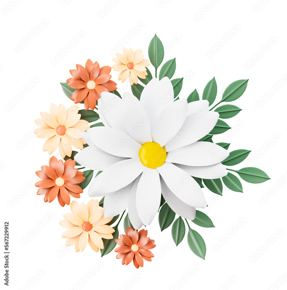 Daisy flower spring concept cutout Daisy flower spring concept cutout
