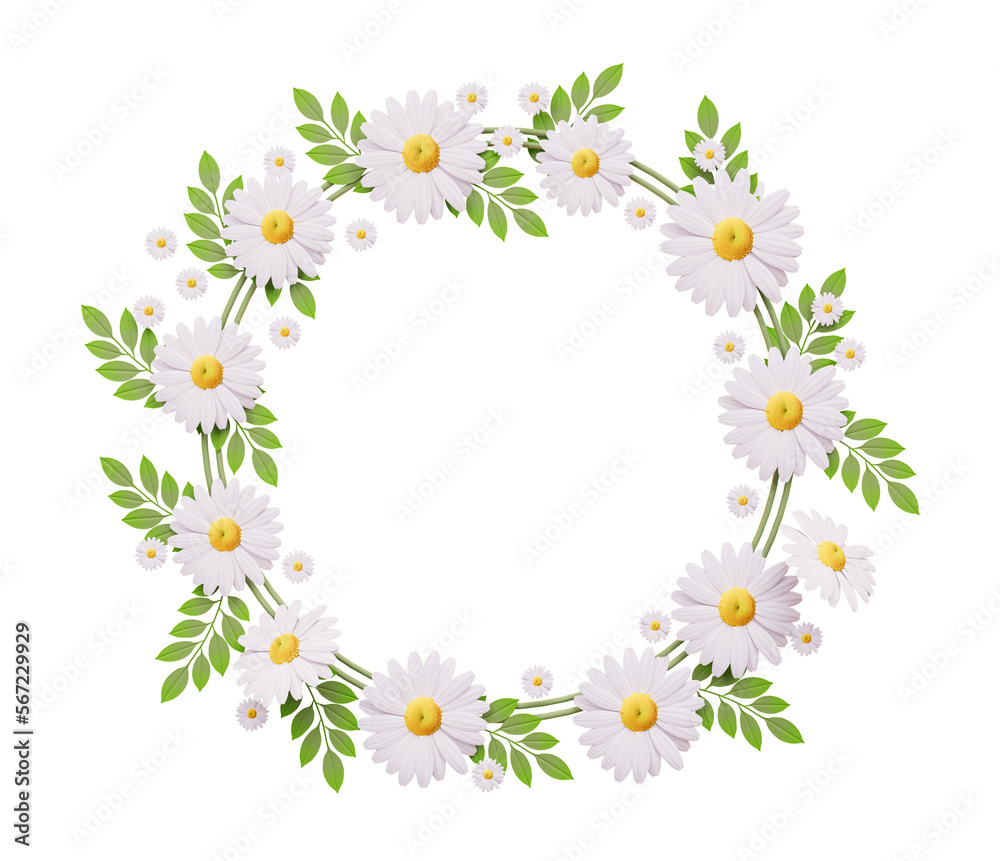 Fototapeta premium Chamomile spring summer frame cutout