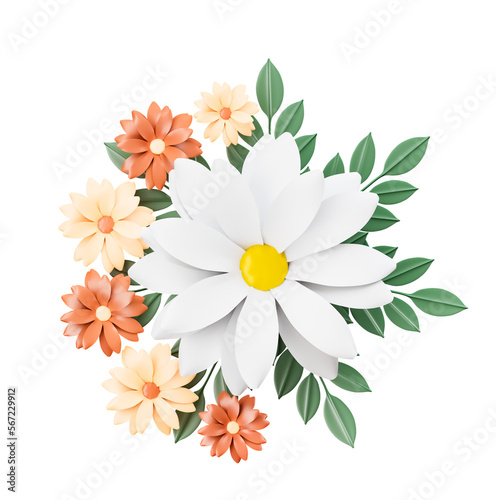 Daisy flower spring concept cutout