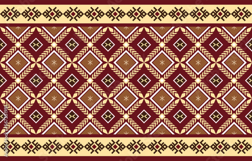 Colorful ethnic geometric pattern design for background or wallpaper, border, print, and tradition.
